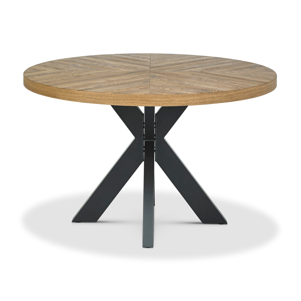 Front image of the Elliot Rustic Oak Round Dining Table