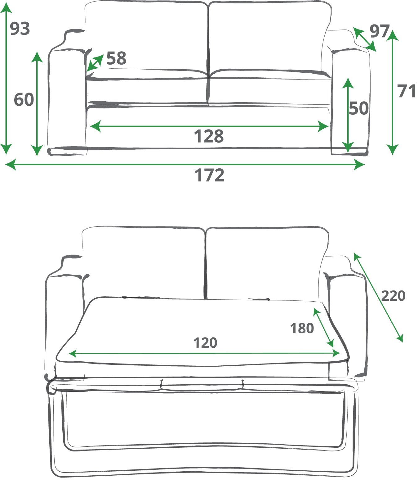 Mode 2 Seater Sofa Bed