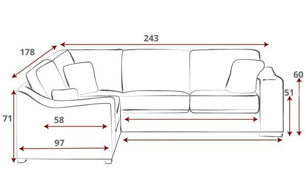 Mode Right Hand Corner Sofa with Left Hand Chaise