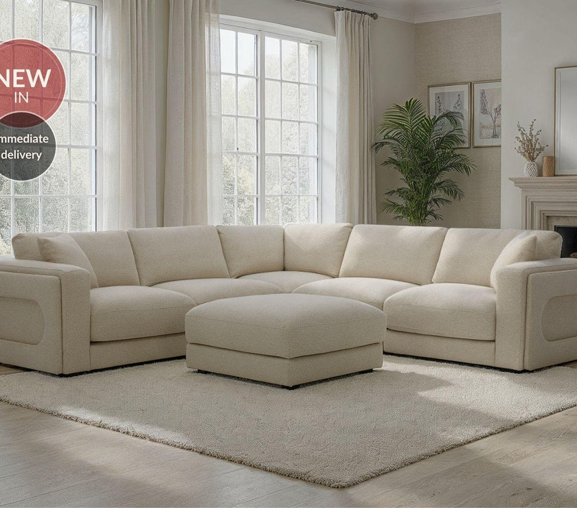 Cloud 2 Corner 2 Modular Static Sofa with Stool