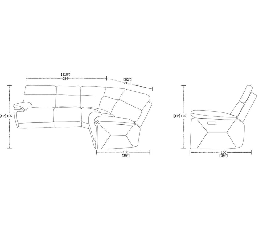 Monaco Small Corner Modular Power Recliner