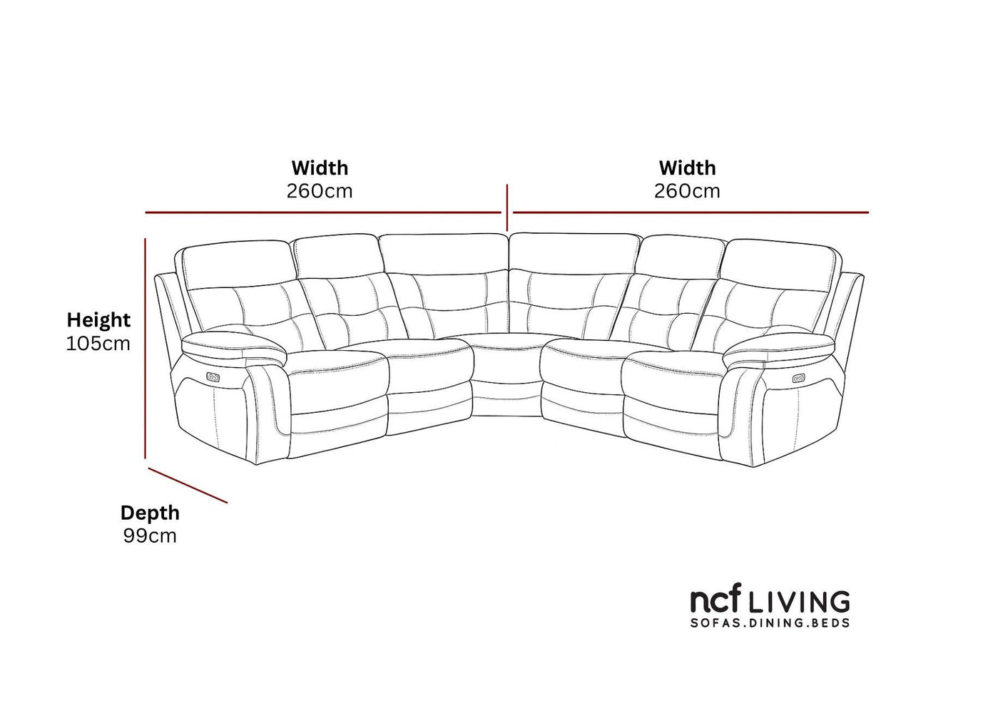Endurance Power Recliner 2 Corner 2 Modular
