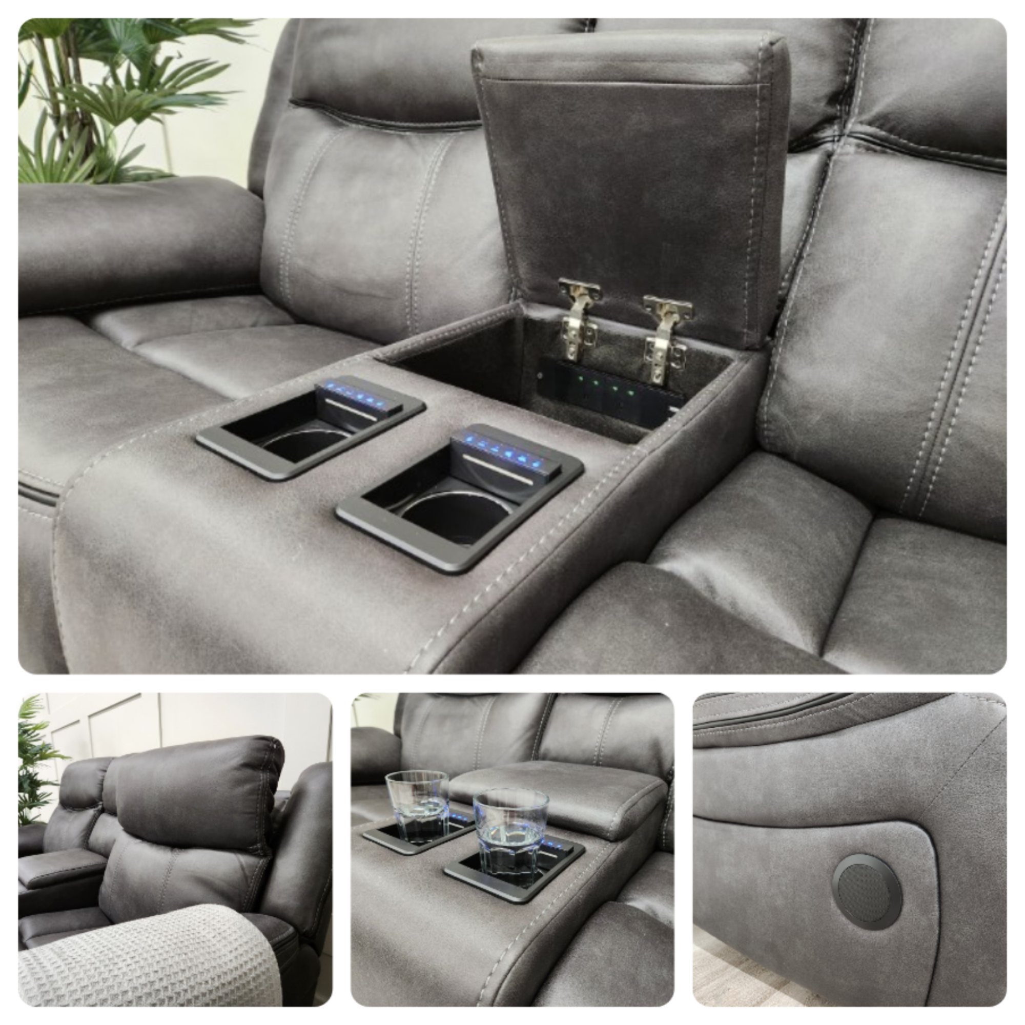 Lotus 2 Seater Tech Power Recliner with Console