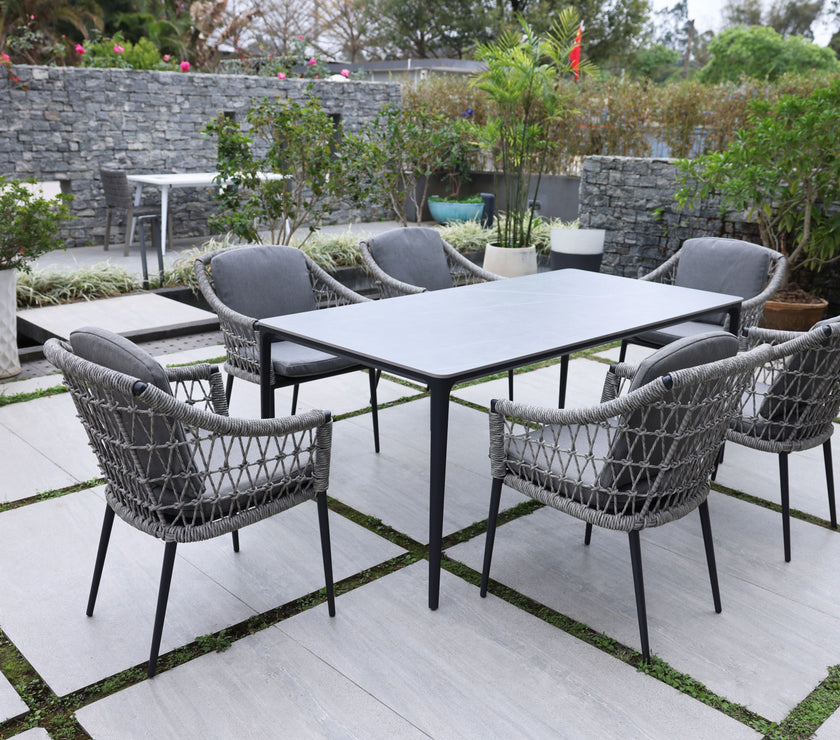 Marra Garden Dining Table and 6 Marra Chairs Set