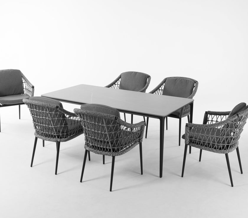 Marra Garden Dining Table and 6 Marra Chairs Set