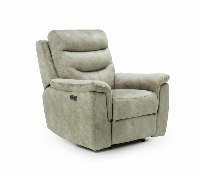 Rome Recliner Chair with USB - Marble Charcoal Grey