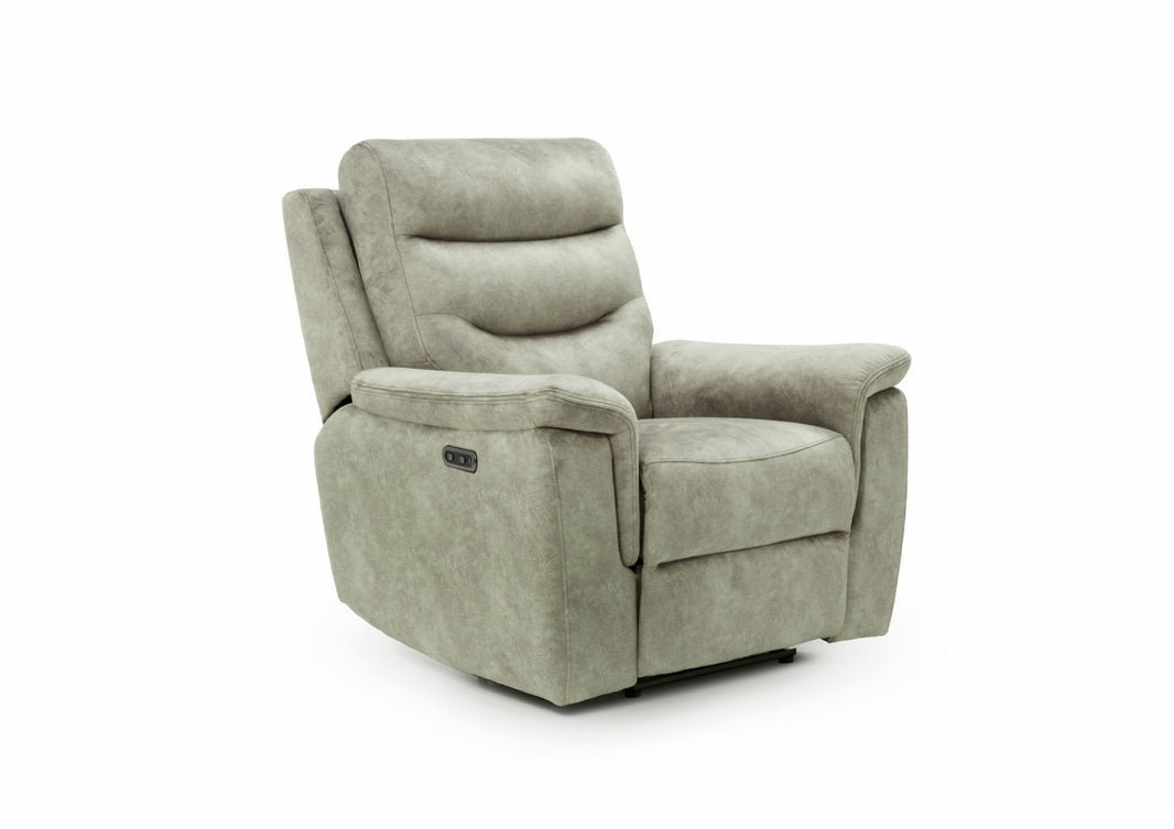 Rome Recliner Chair with USB - Marble Charcoal Grey