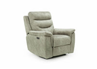 Rome Recliner Chair with USB - Marble Charcoal Grey