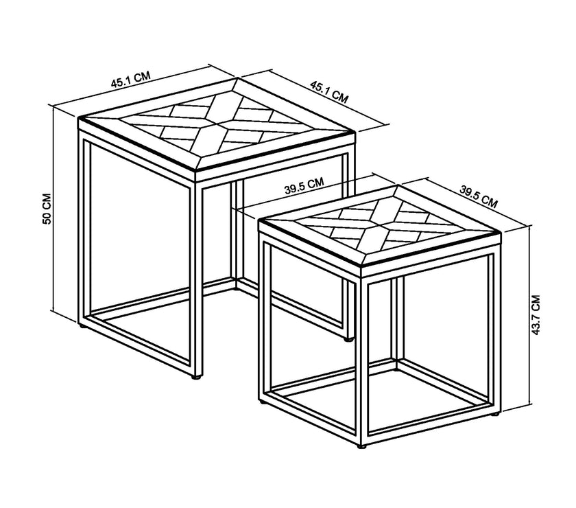 Lindos Fumed Oak Nest of Tables