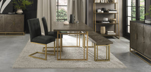 Image of the Lindos Fumed Oak Extendable Dining Table being styled with NCF's Dining Furniture