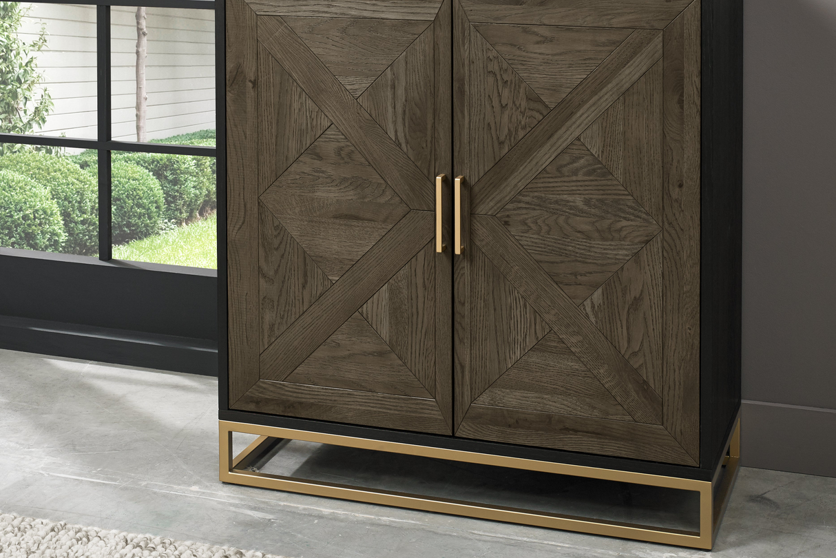 Lindos Fumed Oak Drinks Cabinet