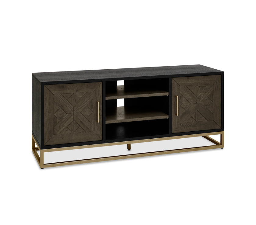 Lindos Fumed Oak Entertainment Unit with Doors