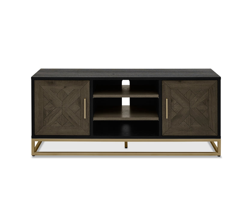 Lindos Fumed Oak Entertainment Unit with Doors