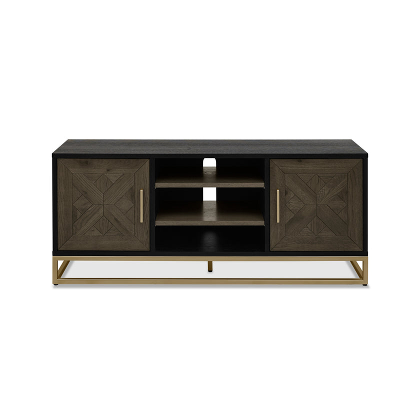 Lindos Fumed Oak Entertainment Unit with Doors