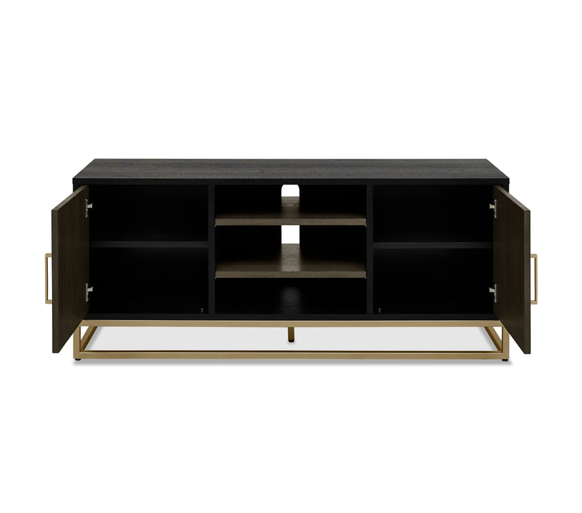 Lindos Fumed Oak Entertainment Unit with Doors