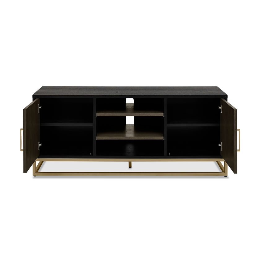 Lindos Fumed Oak Entertainment Unit with Doors