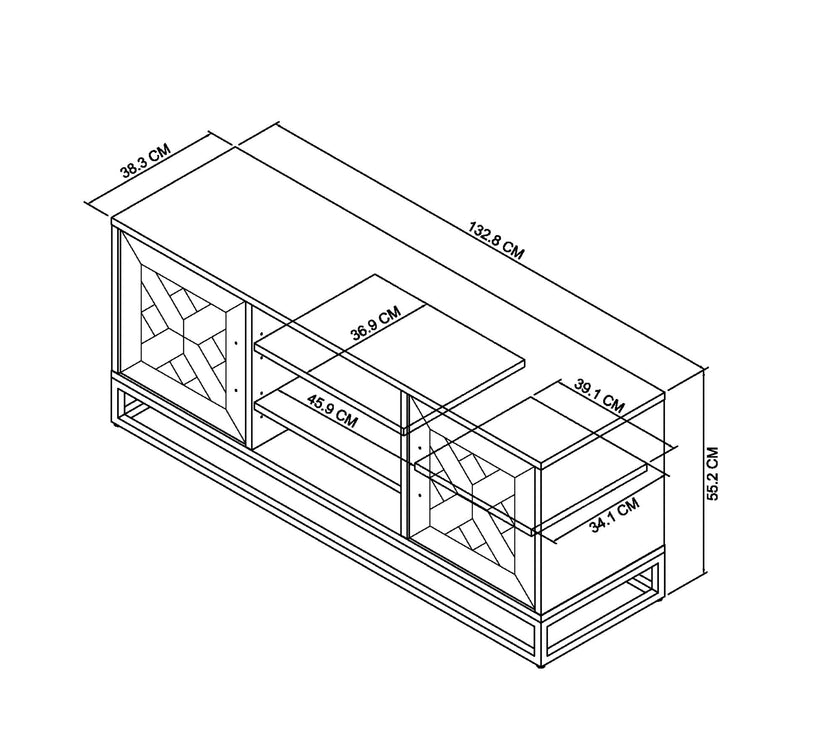 Lindos Fumed Oak Entertainment Unit with Doors