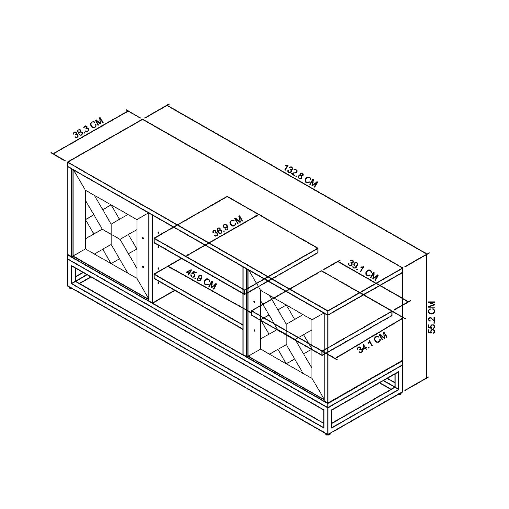 Lindos Fumed Oak Entertainment Unit with Doors