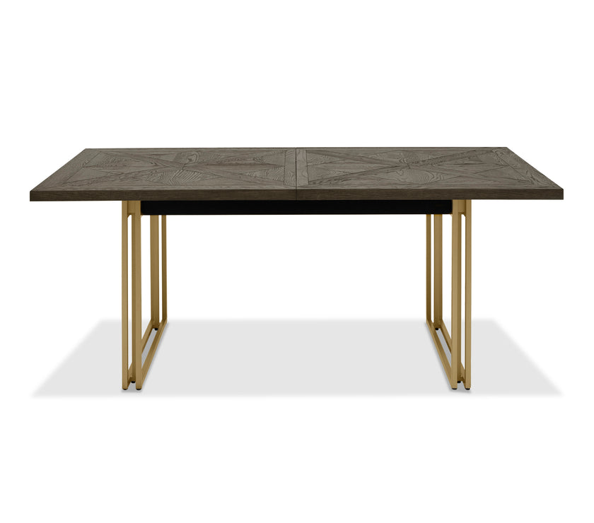 Front view of the Lindos Fumed Oak Extendable Dining Table