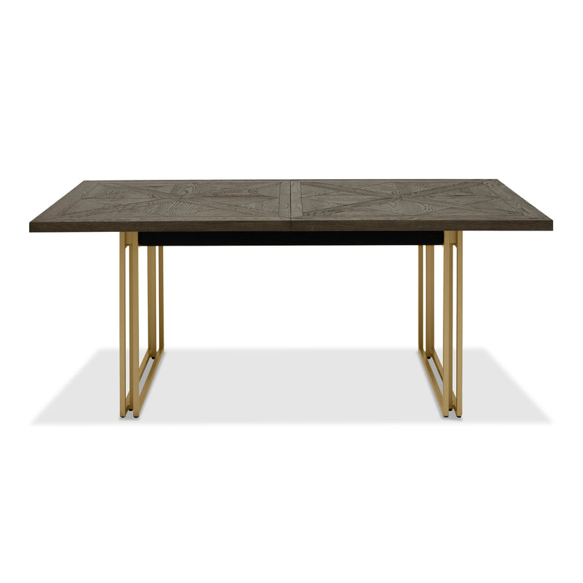 Front view of the Lindos Fumed Oak Extendable Dining Table