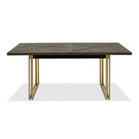 Front view of the Lindos Fumed Oak Extendable Dining Table