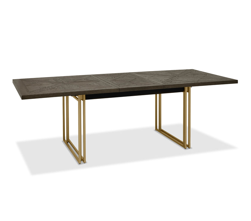 Angled image of the Lindos Fumed Oak Extendable Dining Table