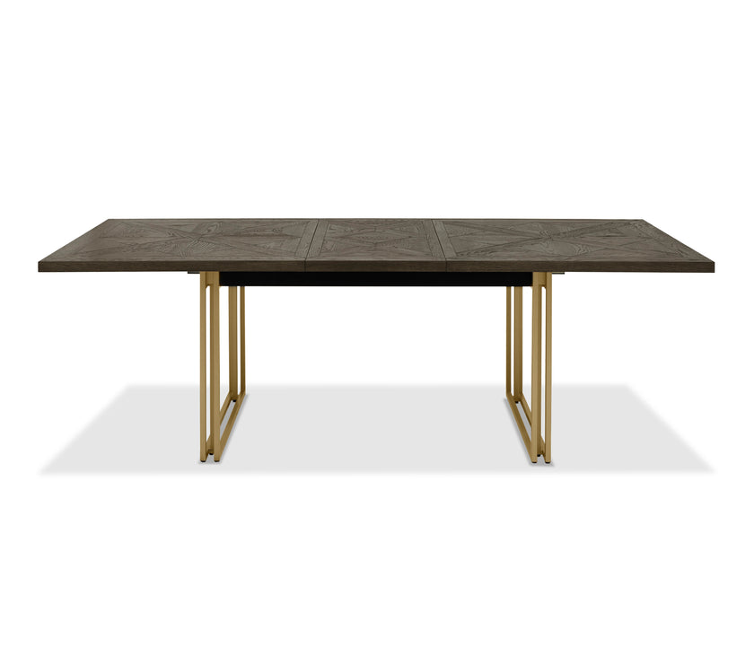 Front view of the Lindos Fumed Oak Extendable Dining Table