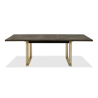 Front view of the Lindos Fumed Oak Extendable Dining Table