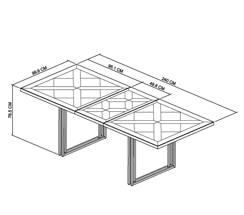 The dimensions of the Lindos Fumed Oak Extendable Dining Table