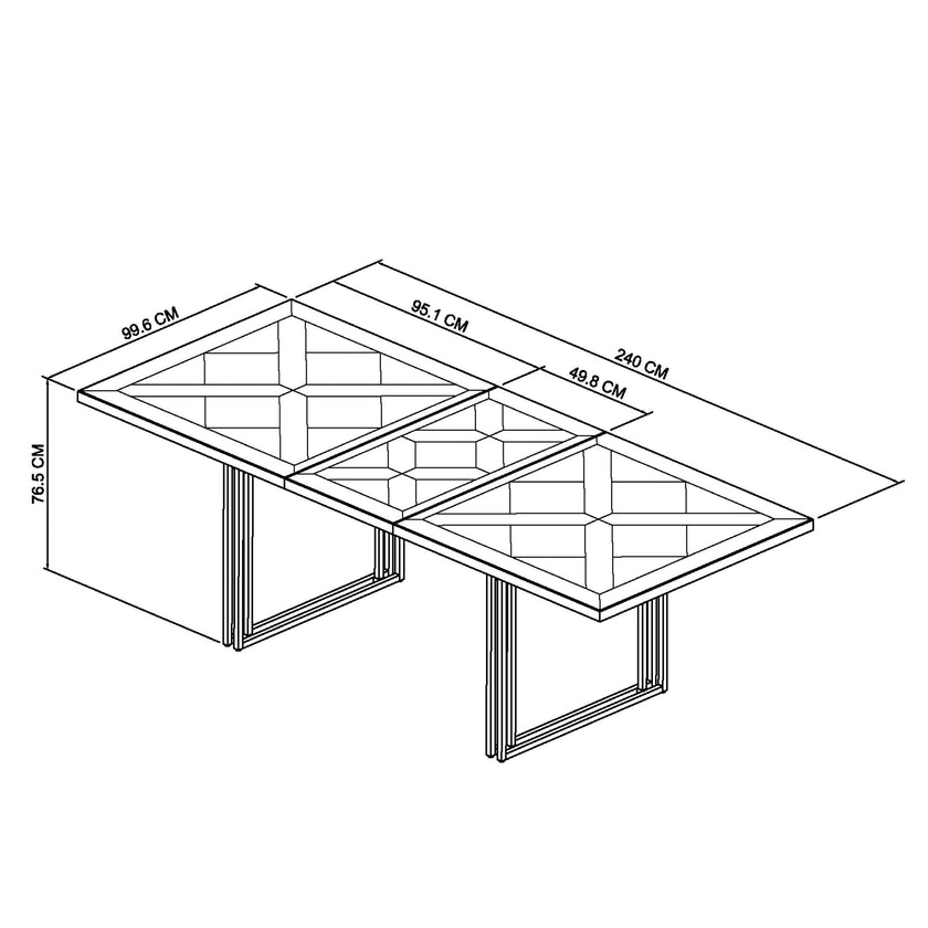 The dimensions of the Lindos Fumed Oak Extendable Dining Table