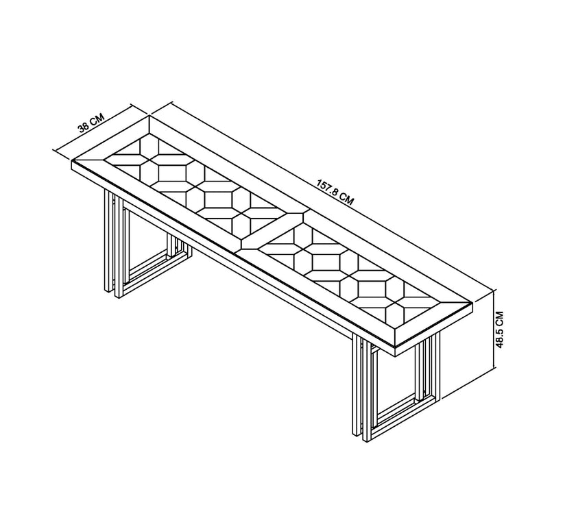 Lindos Fumed Oak Dining Bench