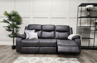  Front view of the Lotus 3 Seater Recliner Sofa in a reclined position