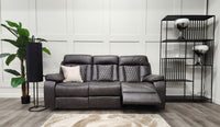 Front view of the Kobe 3 Seater Recliner Sofa in its reclined position