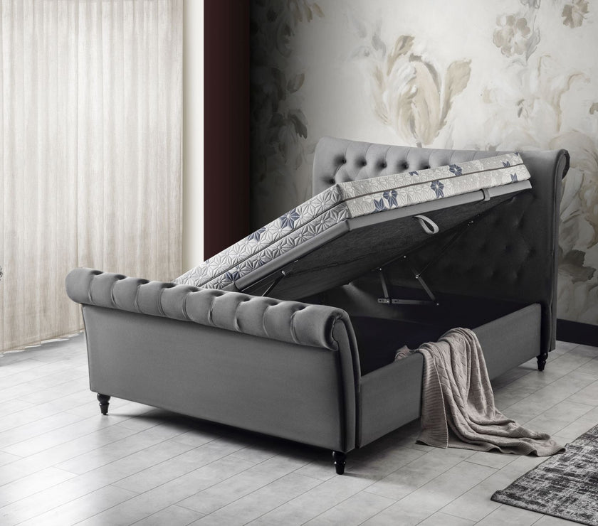 Image of the storage space of the St Tropez Double Size Ottoman Bed Frame