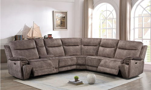 
Front view of the Osaka corner recliner sofa, showcasing its plush cushions and sleek, modern lines in an actual room
