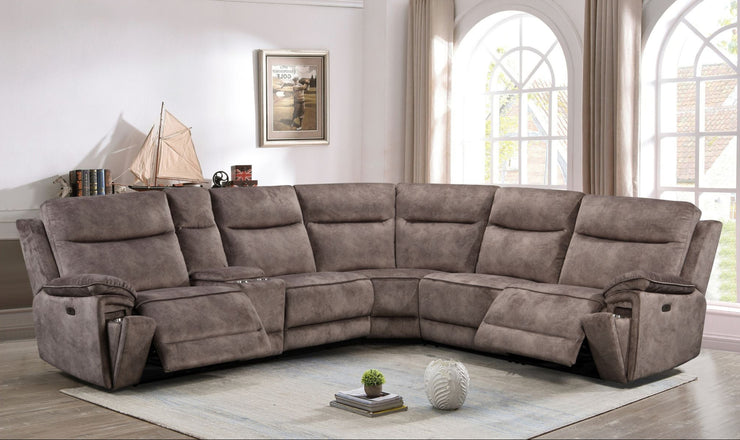 
Front view of the Osaka corner recliner sofa, showcasing its plush cushions and sleek, modern lines in an actual room
