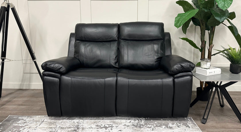 Savio 2 Seater Recliner Sofa with Power Headrests and Cup Holders