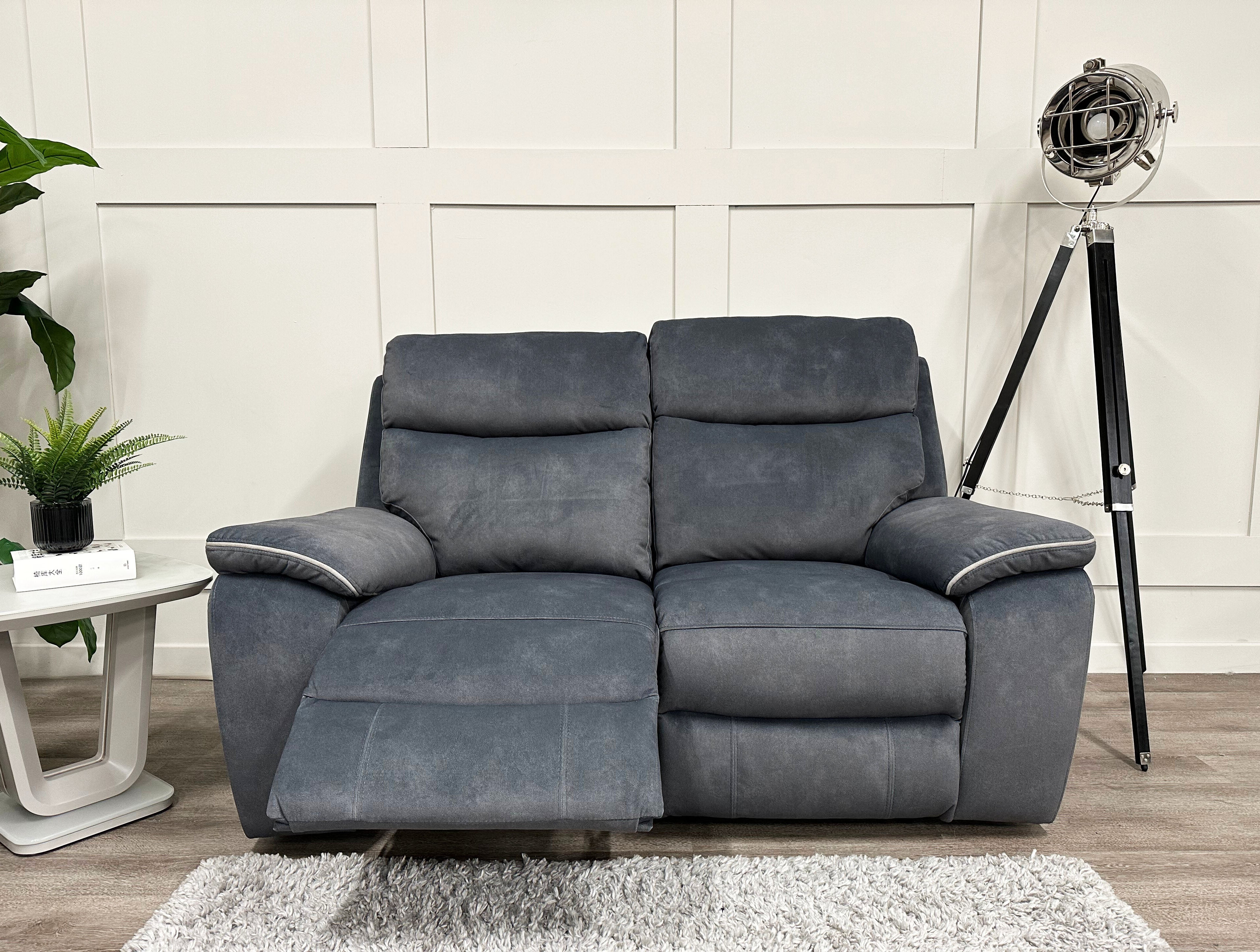 Front view of the Naples 2 Seater Recliner Sofa in a reclined position