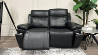 Savio 2 Seater Recliner Sofa with Power Headrests and Cup Holders