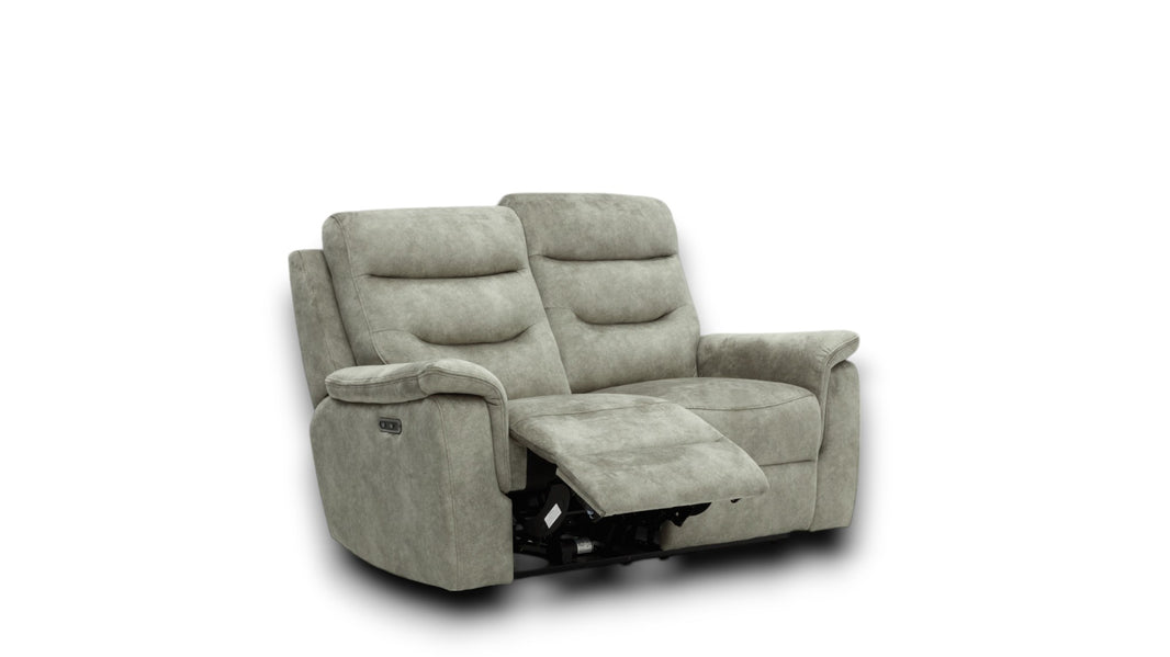 Rome 2 Seater Recliner Sofa with USB - Marble Charcoal Grey