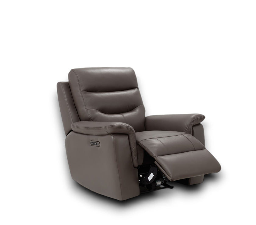 Rome Power Recliner Chair with USB - Warm Grey