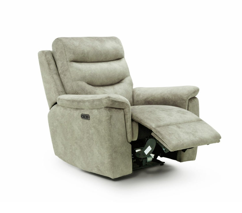 Rome Recliner Chair with USB - Marble Charcoal Grey