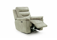 Rome Recliner Chair with USB - Marble Charcoal Grey
