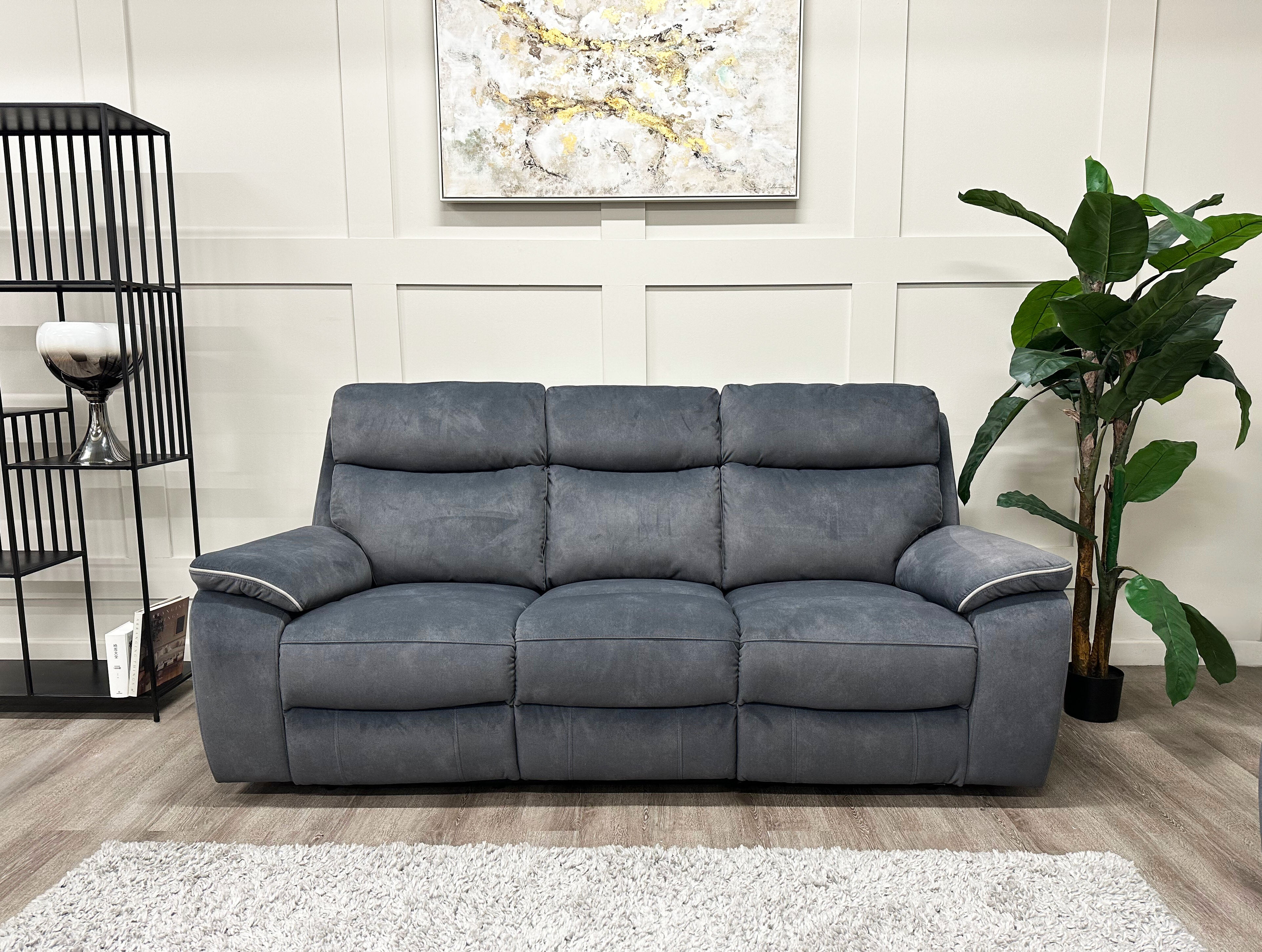 Front view of the Naples 3 Seater Recliner Sofa in a room