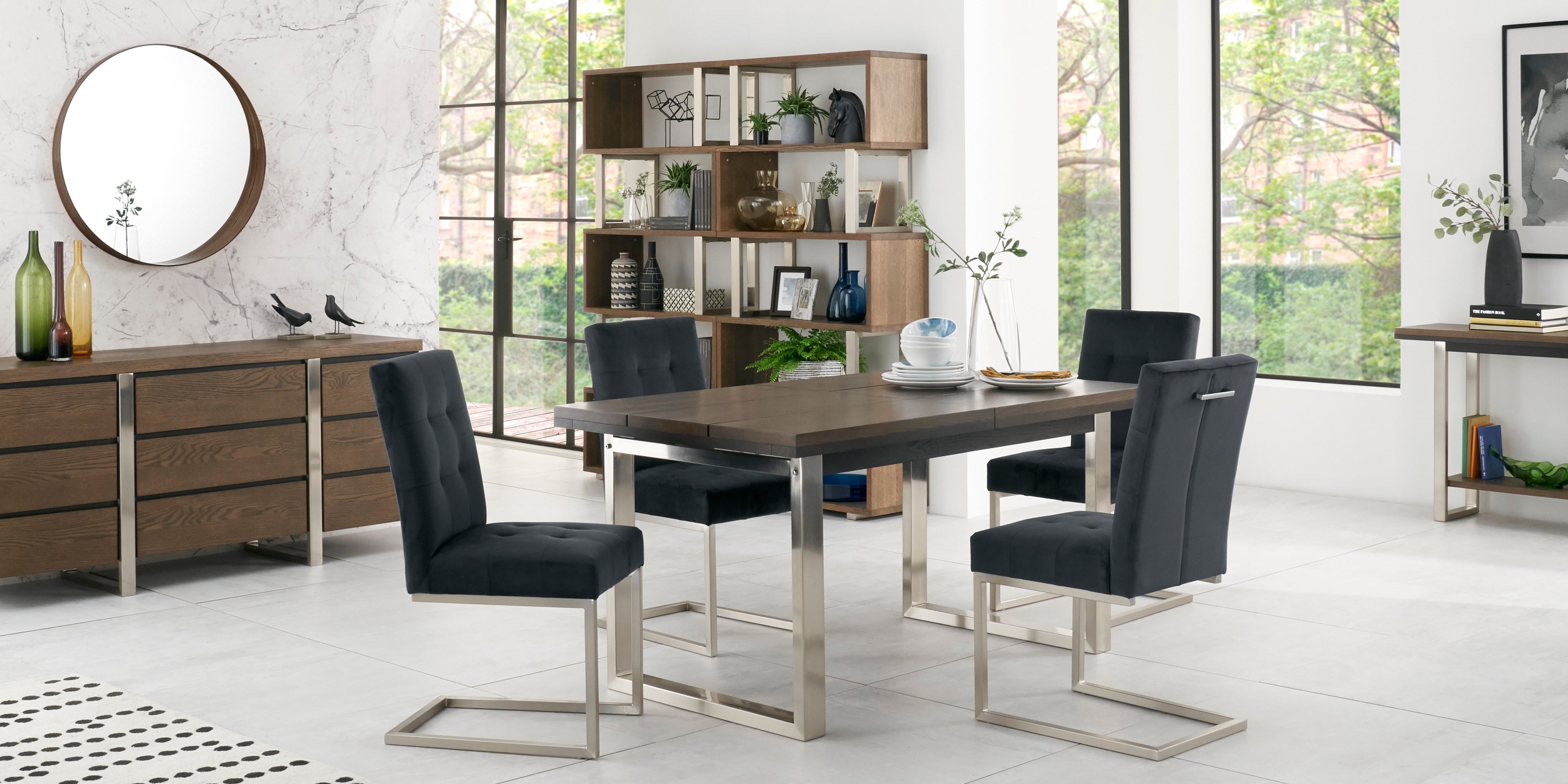 Faux leather best sale cantilever dining chairs