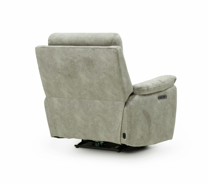 Rome Recliner Chair with USB - Marble Charcoal Grey