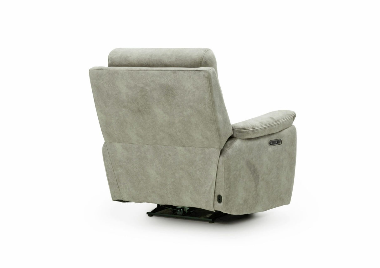 Rome Recliner Chair with USB - Marble Charcoal Grey