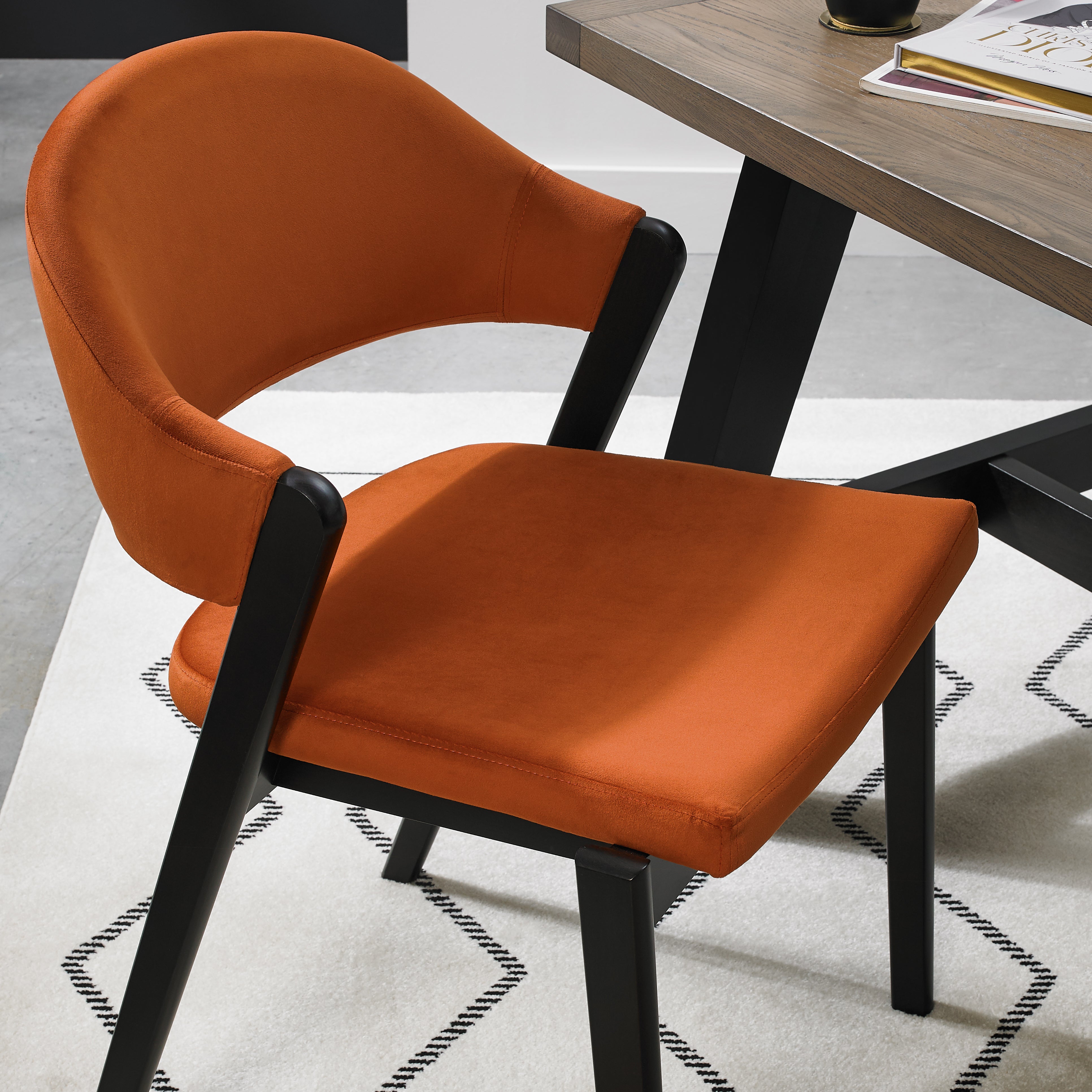 Candice Upholstered Dining Chair - Rust