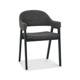 Candice Fabric Dining Chairs with Arms - Dark Grey