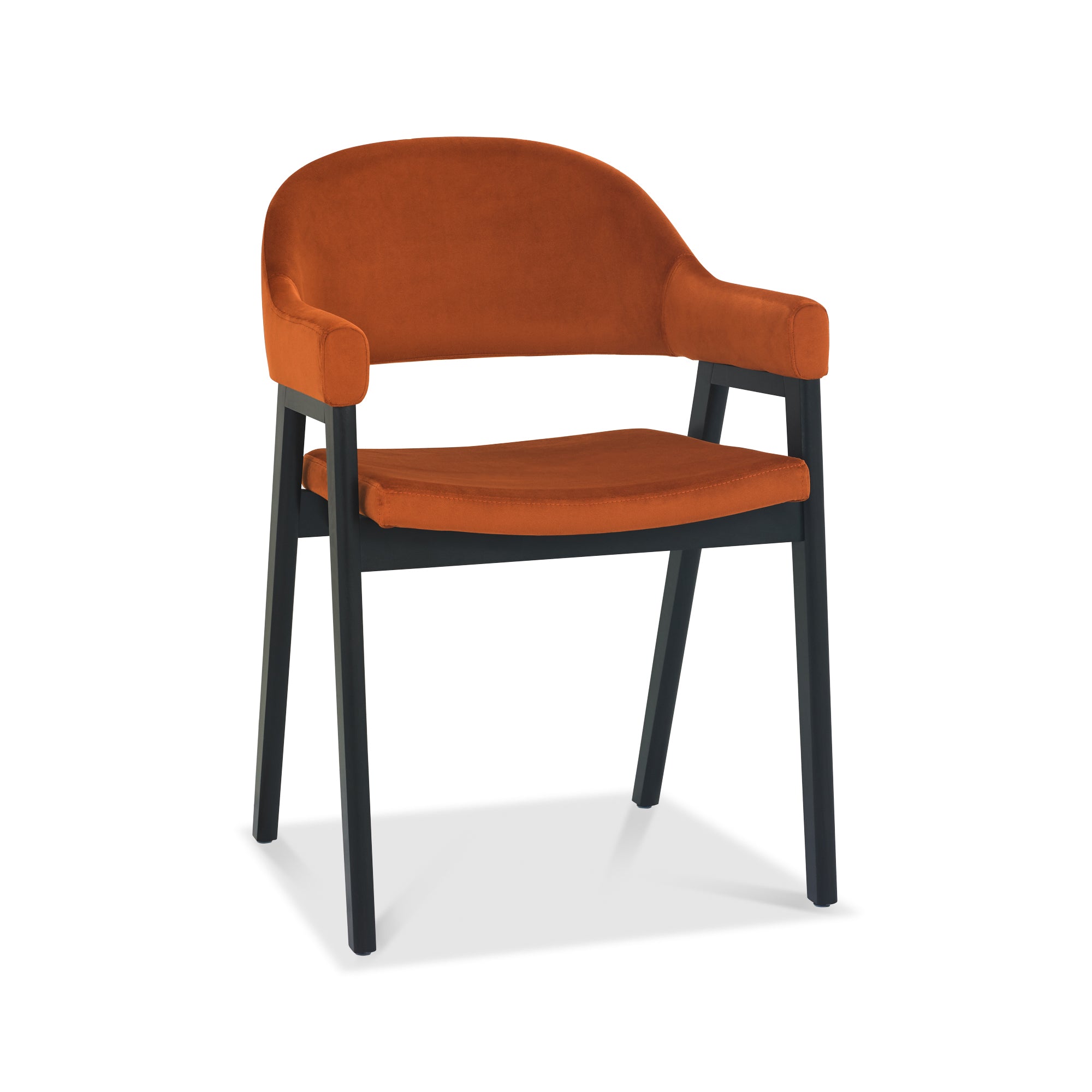 Candice Upholstered Dining Chair with Arms - Rust